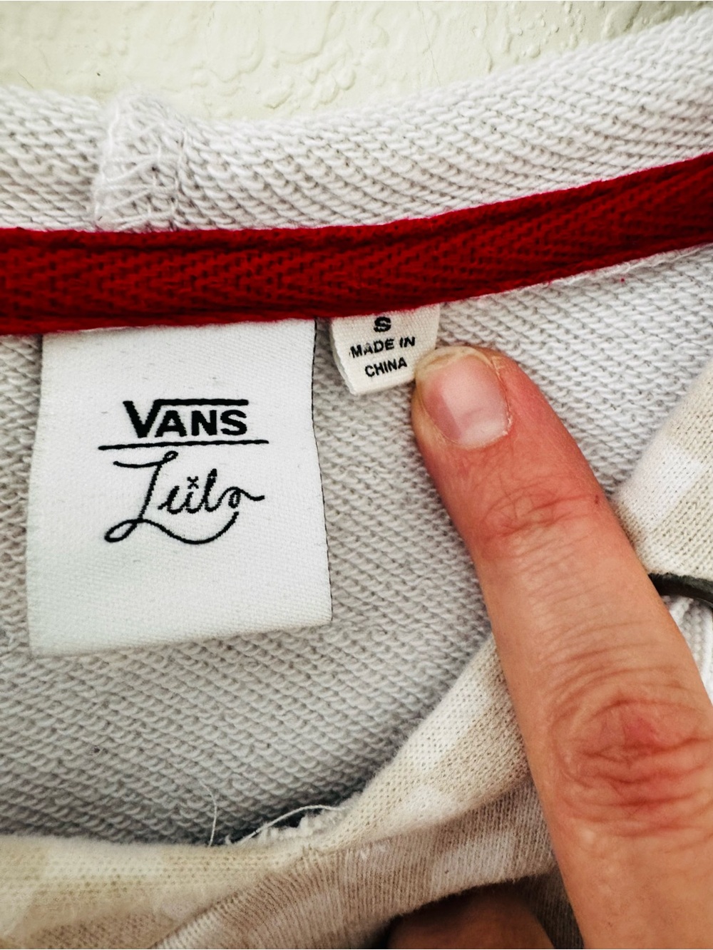 VANS x Leila Hurst Tan White Checkered Cropped Hoodie - Picture 8 of 12
